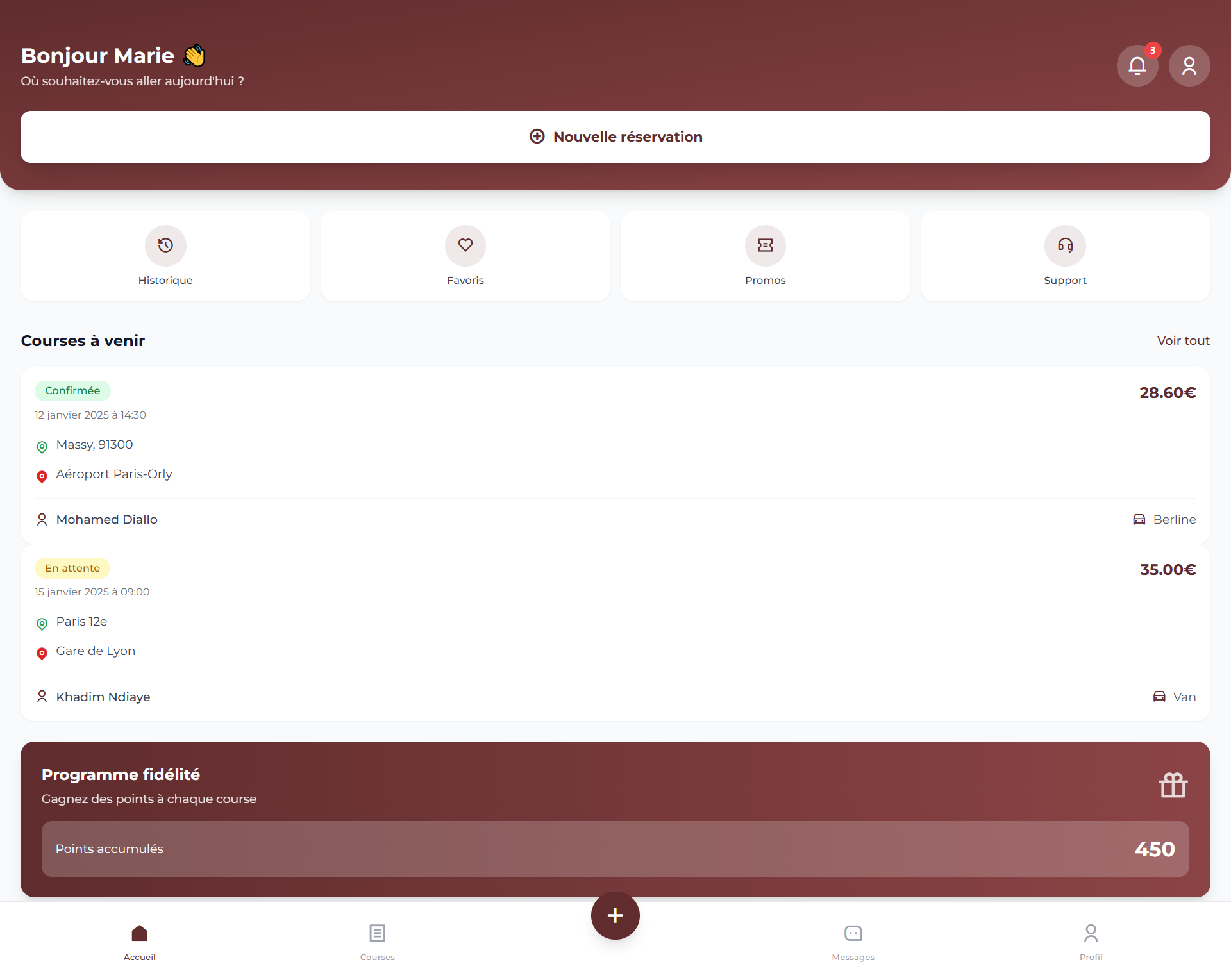 Aperçu du projet Easy VTC