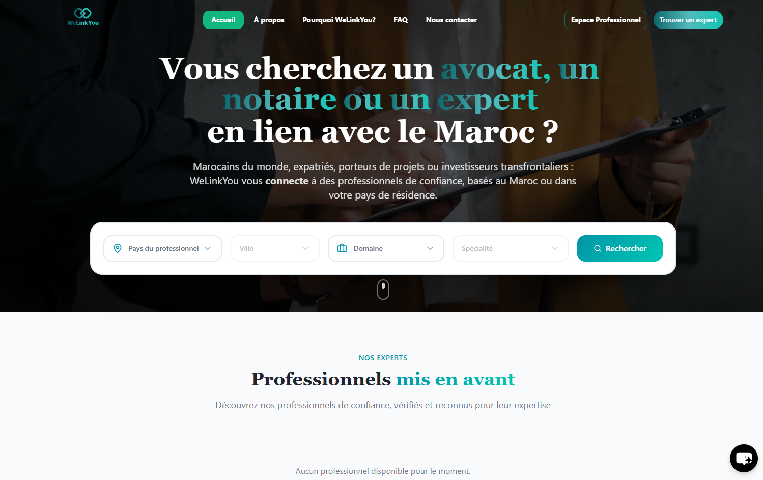 Aperçu du projet WeLinkYou